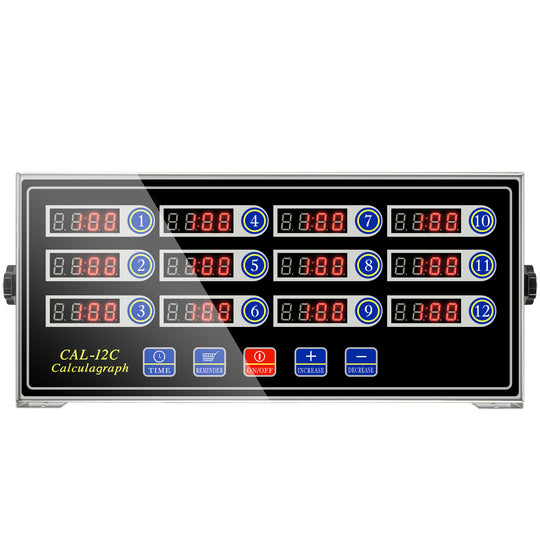 YOOYIST Commercial Kitchen Timer for Restaurants, 12 Channel, Durable, Multi-Function Kitchen Timer, Professional Kitchen Timer, Loud Alarm Digital Cooking Timer, Stainless Steel, Black